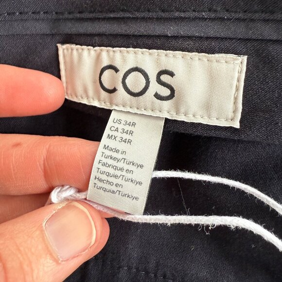 COS Men’s Wool Cashmere Blend Slim Fit Trousers | NWT | Navy | Size 34R - Picture 3 of 5